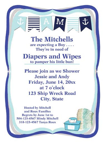 NAUTICAL BANNER CUSTOM INVITATION