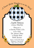 BUFFALO CHECK PUMPKIN CUSTOM INVITATION