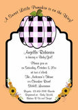 BUFFALO CHECK PUMPKIN CUSTOM INVITATION