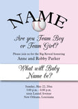 GENDER REVEAL PINK AND BLUE SPORTS BALLS CUSTOM INVITATION