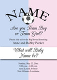 GENDER REVEAL PINK AND BLUE SPORTS BALLS CUSTOM INVITATION