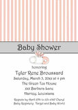 PIN STRIPES WITH BOW TIE OR  DIAPER PIN CUSTOM INVITATION