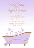 CLAWFOOT TUB CUSTOM INVITATION