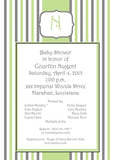 STRIPES AND MONOGRAM CUSTOM INVITATION
