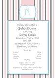 STRIPES AND MONOGRAM CUSTOM INVITATION