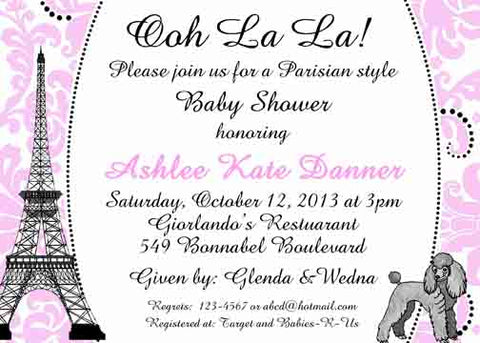 DAMASK PARIS CUSTOM INVITATION