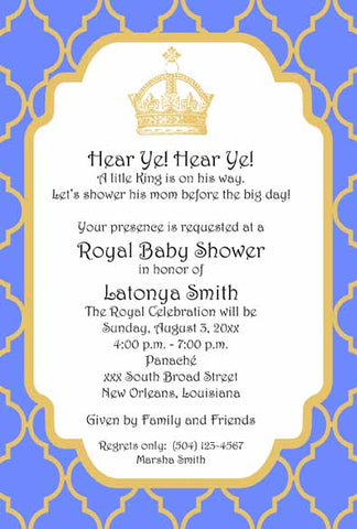 ROYAL CROWN BABY CUSTOM INVITATION