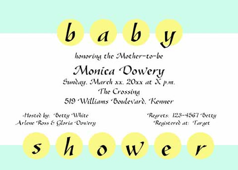 BABY SHOWER IN CIRCLES CUSTOM INVITATION