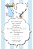 STORK WITH BABY CUSTOM INVITATION