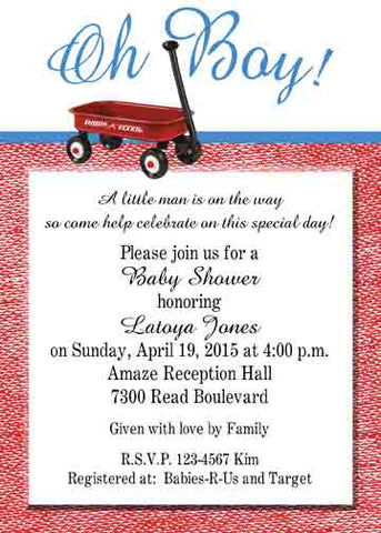 RADIO FLYER WAGON CUSTOM INVITATION