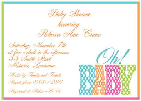 OH BABY CUSTOM INVITATION