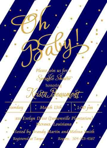 MODERN DIAGONAL STRIPE CUSTOM INVITATION