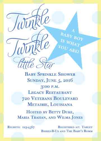 TWINKLE STAR CUSTOM INVITATION