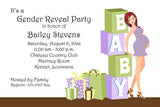 SANDRA MOMMY AND BLOCKS CUSTOM INVITATION