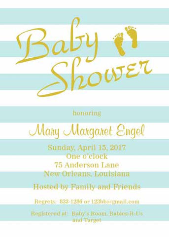 BABY FOOTPRINTS CUSTOM INVITATION