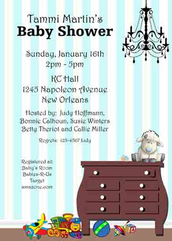 BABY DRESSER CUSTOM INVITATION