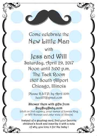 MUSTACHE CUSTOM INVITATION