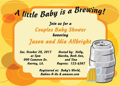BEER KEG CUSTOM INVITATION