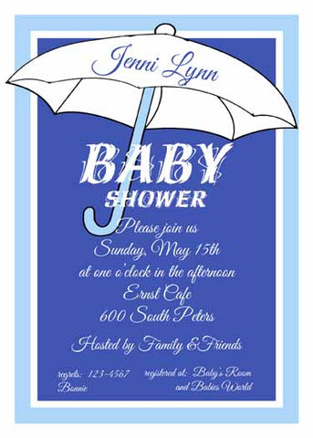 UMBRELLA SILHOUETTE CUSTOM INVITATION