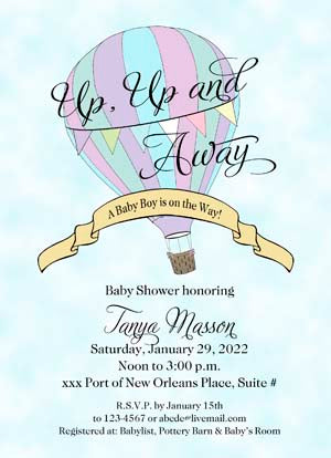 HOT AIR BALLOON RIDE CUSTOM INVITATION