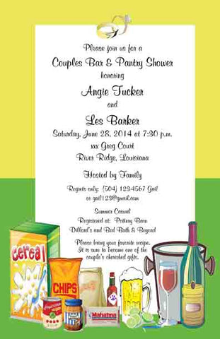 BAR AND PANTRY SHOWER CUSTOM INVITATION