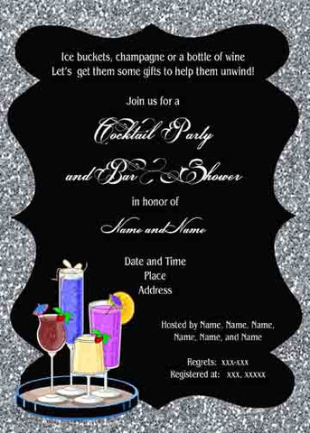 BAR AND GLITTER CUSTOM INVITATION