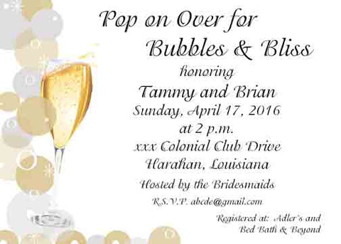 BUBBLES AND BLISS CUSTOM INVITATION