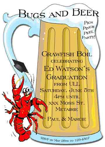 BEER AND BUGS CUSTOM INVITATION
