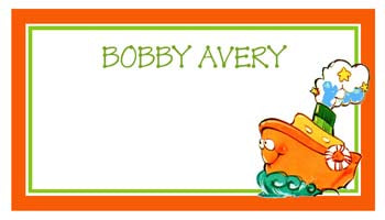 TUG BOAT WITH A FACE PERSONALIZED GIFT OR CALLING CARDS