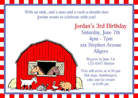 BARN YARD BASH CUSTOM INVITATION