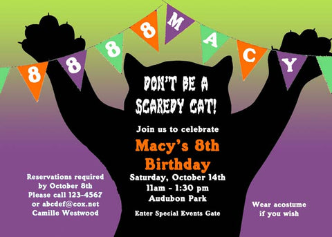 BLACK CAT CUSTOM INVITATION