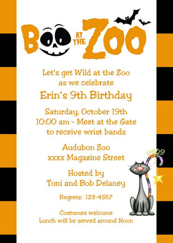 BOO AT THE ZOO CUSTOM INVITATION