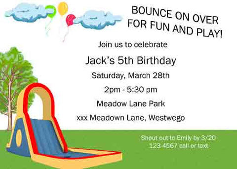 BOUNCE CASTLE CUSTOM INVITATION