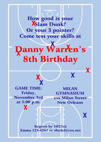 BASKETBALL COURT CUSTOM INVITATION