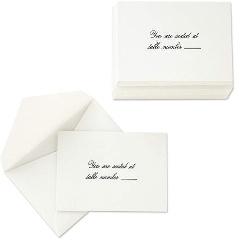 CRANE PEARL WHITE KID FINISH TABLE CARDS