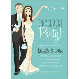 ENGAGEMENT PARTY BRUNETTE COUPLE - BLANK STOCK INVITATIONS