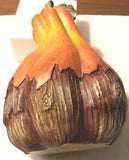 CARVED RESIN POLYMER PUMPKIN