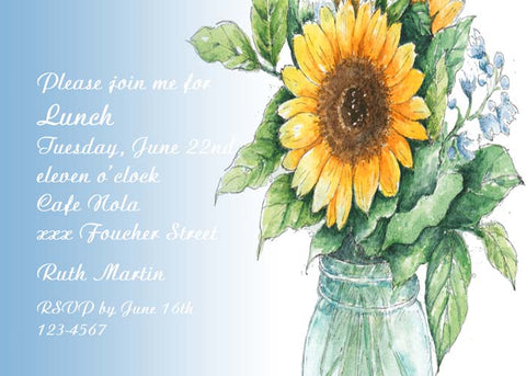 SUMMER SUNFLOWER CUSTOM INVITATION