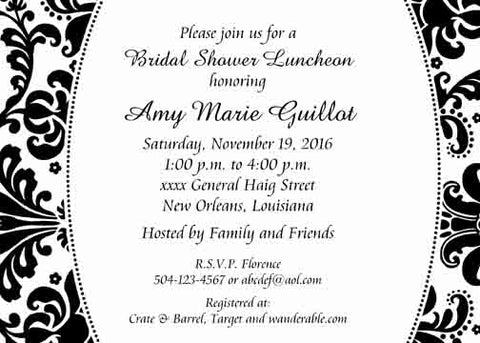 DAMASK BORDER CUSTOM INVITATION