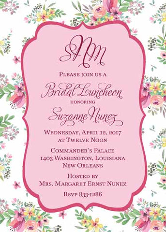 SPRING FLORAL BACKGROUND CUSTOM INVITATION