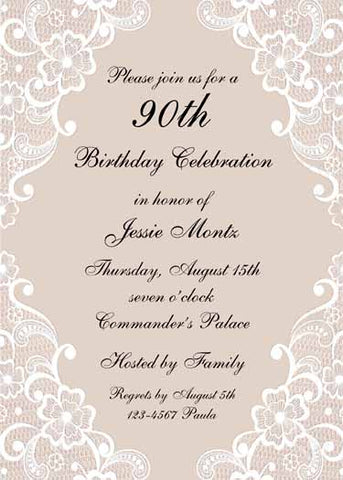 WEDDING LACE FLORAL CUSTOM INVITATION