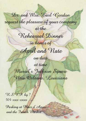 MAGNOLIA BRANCH CUSTOM INVITATION