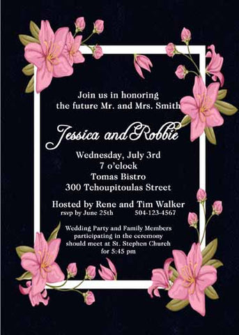 PINK AZALEAS CUSTOM INVITATION