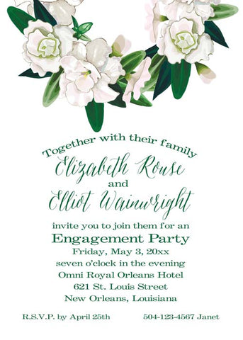 WHITE AZALEAS CUSTOM INVITATION