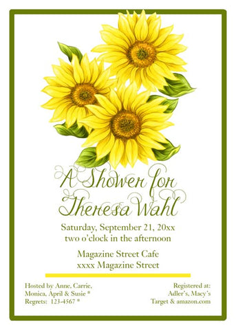 SUNFLOWERS CUSTOM INVITATION