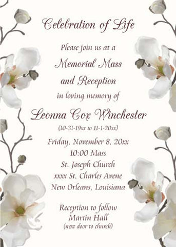 WHITE ORCHIDS CUSTOM INVITATION