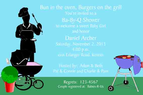 BBQ DAD-TO-BE CUSTOM INVITATION