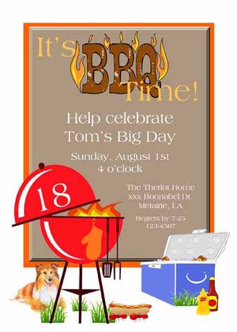 BBQ PIT CUSTOM INVITATION