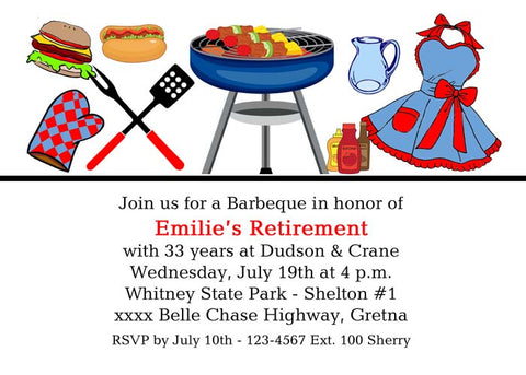 BBQ ITEMS CUSTOM INVITATION