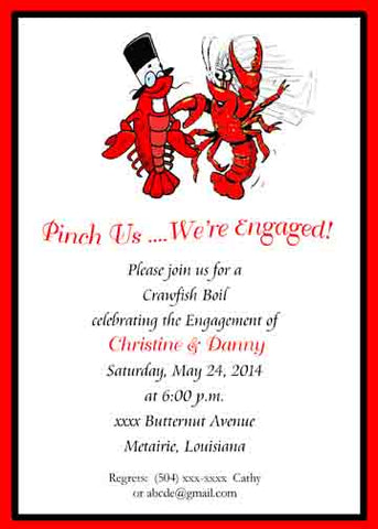 BRIDE & GROOM CRAWFISH CUSTOM INVITATION